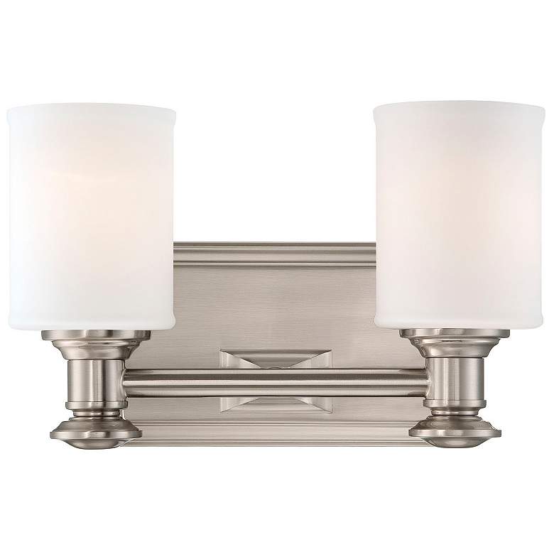 Image 1 Minka Harbour Point 11 1/4" Brushed Nickel 2-Light Wall Sconce