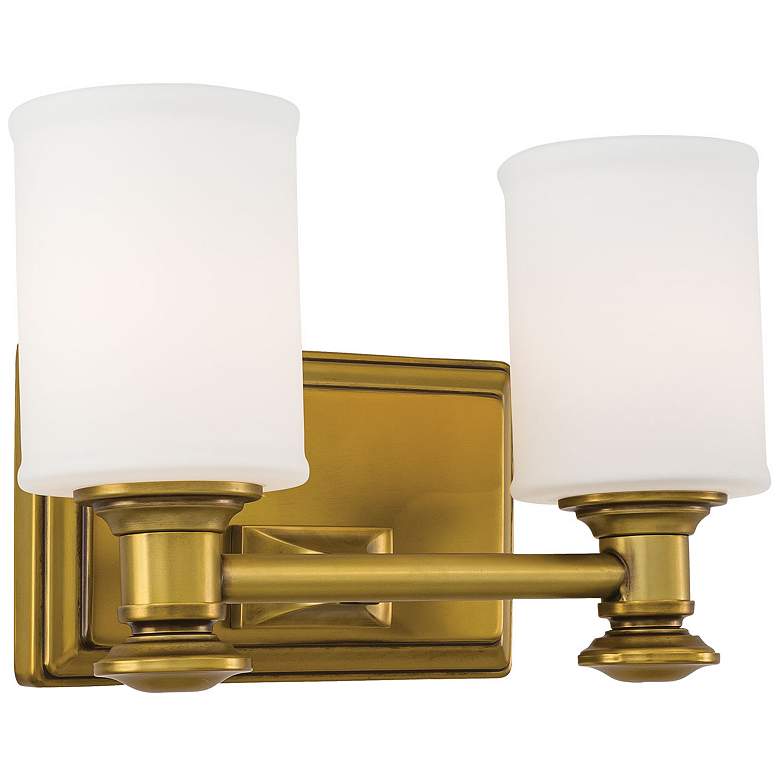 Image 1 Minka Harbour Point 11 1/4" Wide Liberty Gold 2-Light Wall Sconce