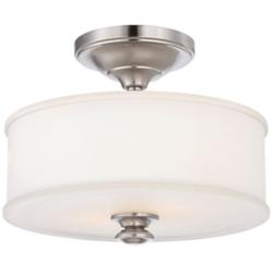 Minka Harbour Point 13 1/2" Wide Brushed Nickel Drum Ceiling Light