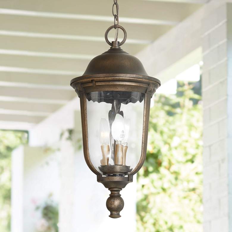 Image 1 Minka Havenwood 19 3/4" Tavira Bronze and Silver Outdoor Hanging Light