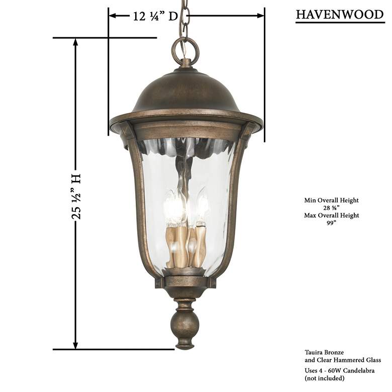 Image 5 Minka Havenwood 25 1/4" Tavira Bronze and Silver Outdoor Hanging Light more views