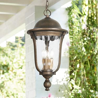 Minka Havenwood 25 1/4" Tavira Bronze and Silver Outdoor Hanging Light