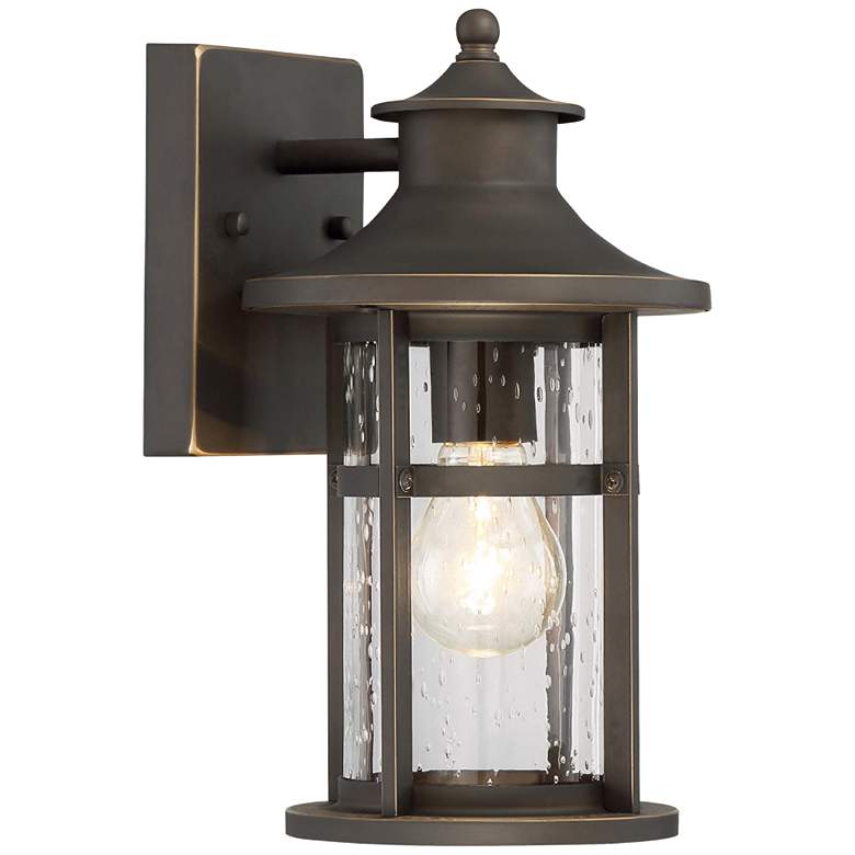 Image 1 Minka Highland Ridge 11 3/4" High Bronze and Gold Outdoor Wall Light