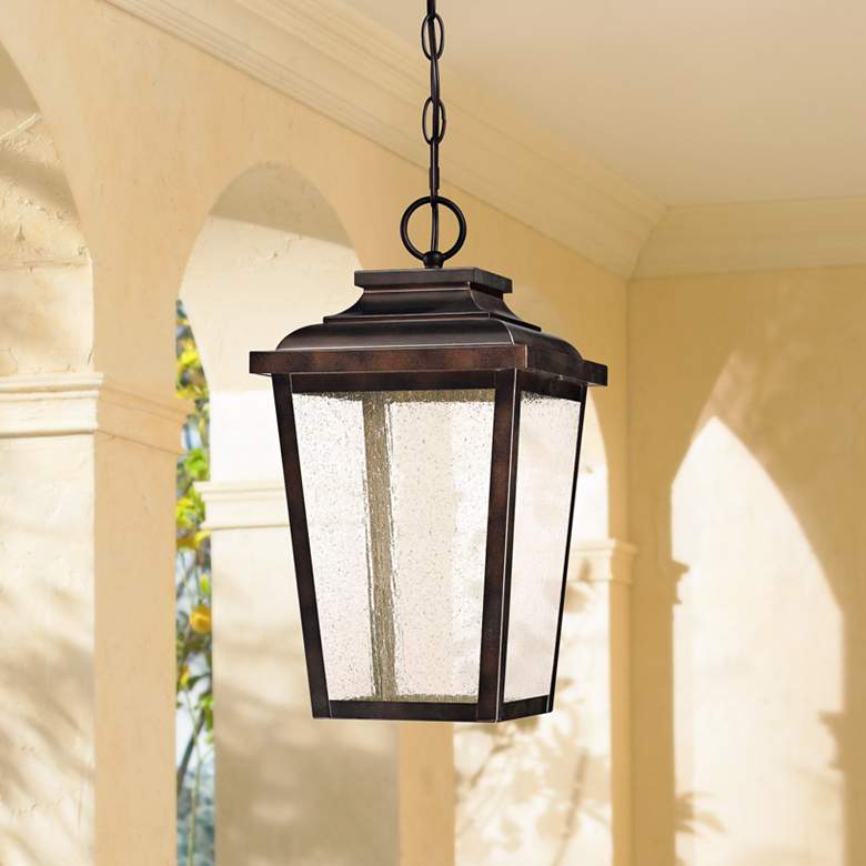 Image 1 Minka Irvington Manor 15 1/2" High Bronze LED Outdoor Hanging Light