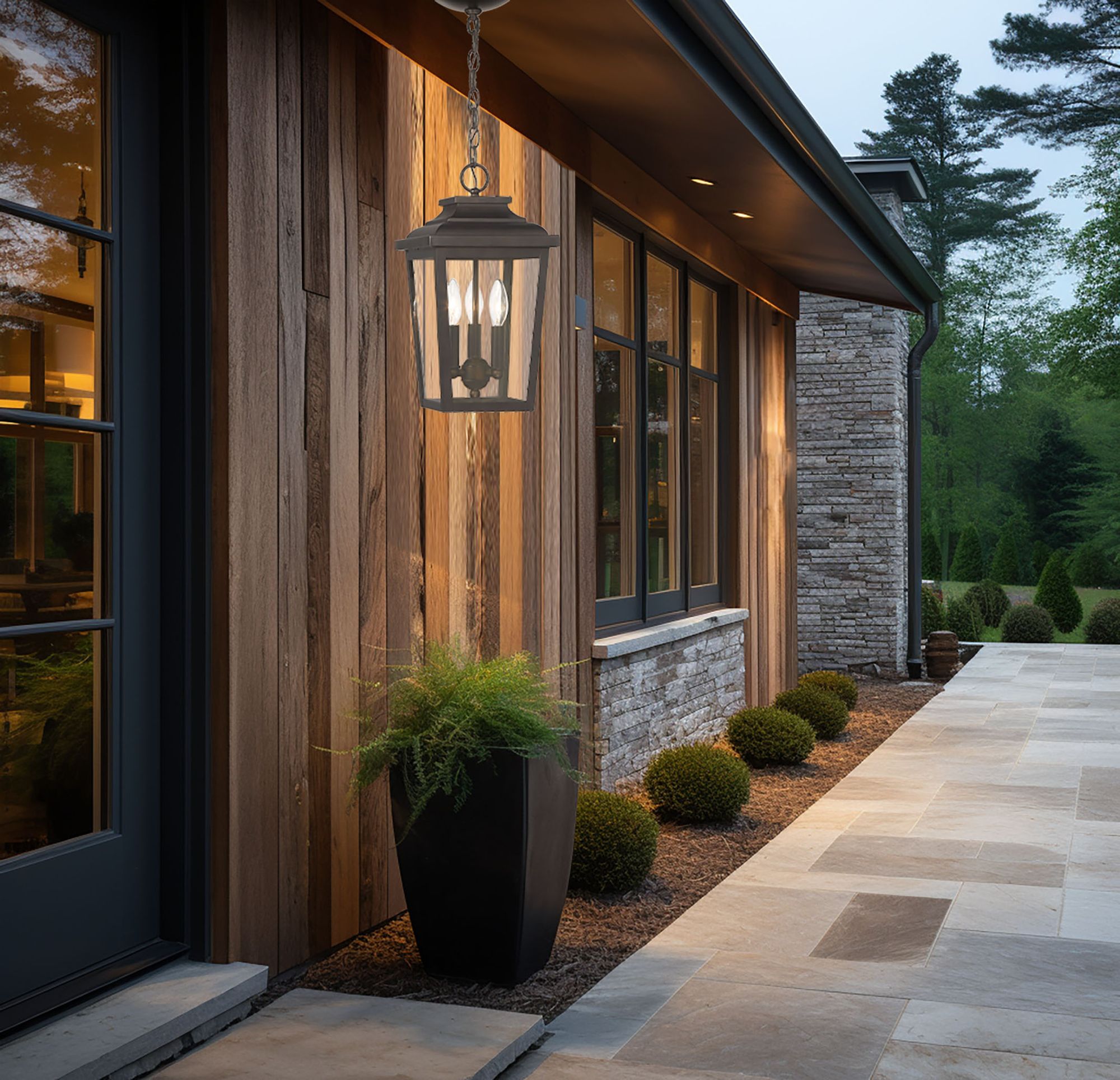 Minka Irvington Manor 15 1/2" High Bronze Outdoor Hanging Light in scene