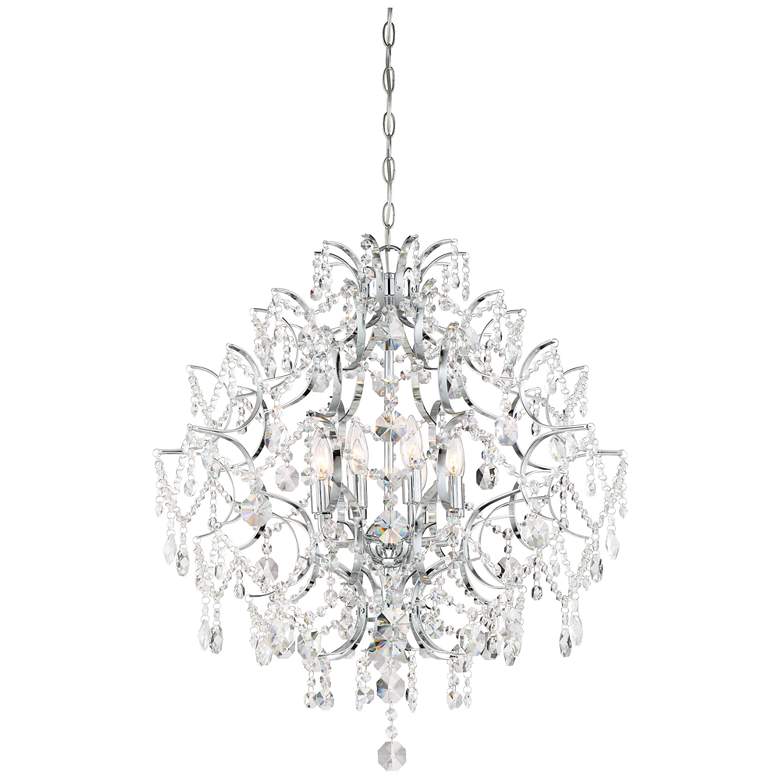 Image 2 Minka Isabella's Crown 30 1/2" Chrome Crystal 8-Light Chandelier