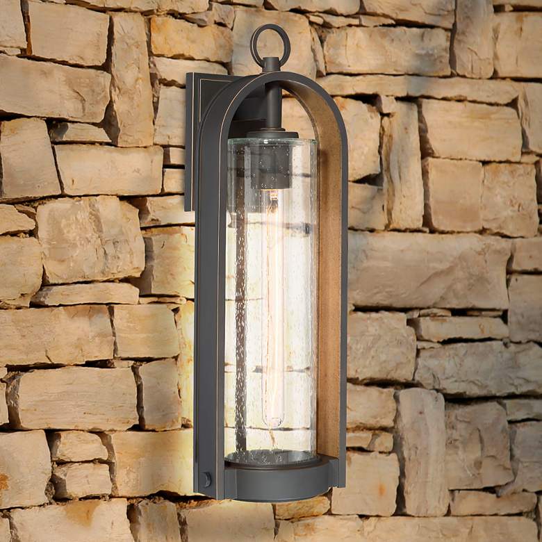 Image 1 Minka Kamstra 20 3/4" High Bronze and Gold Lantern Outdoor Wall Light