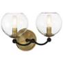 2_Minka Kearney Park 14" Wide 2-Light Black and Soft Brass Vanity Light more views