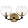 3_Minka Kearney Park 14" Wide 2-Light Black and Soft Brass Vanity Light more views
