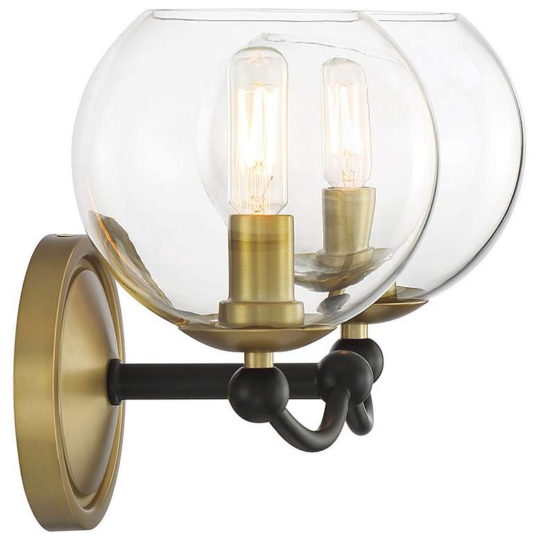 Image 4 Minka Kearney Park 14" Wide 2-Light Black and Soft Brass Vanity Light more views