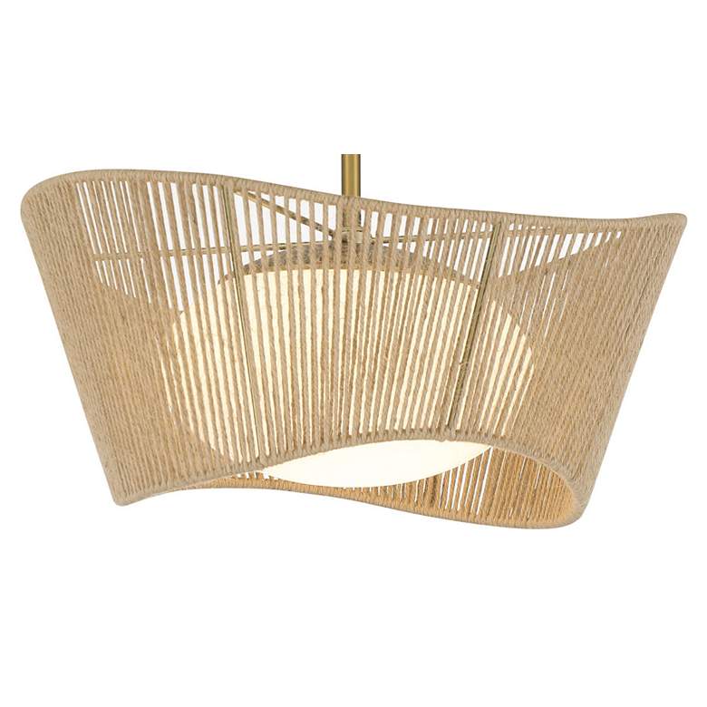 Image 3 Minka Key Largo 15" Wide Opal Glass and Rope Modern Ceiling Light more views