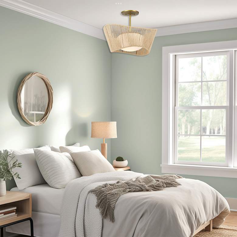 Image 7 Minka Key Largo 15" Wide Opal Glass and Rope Modern Ceiling Light more views