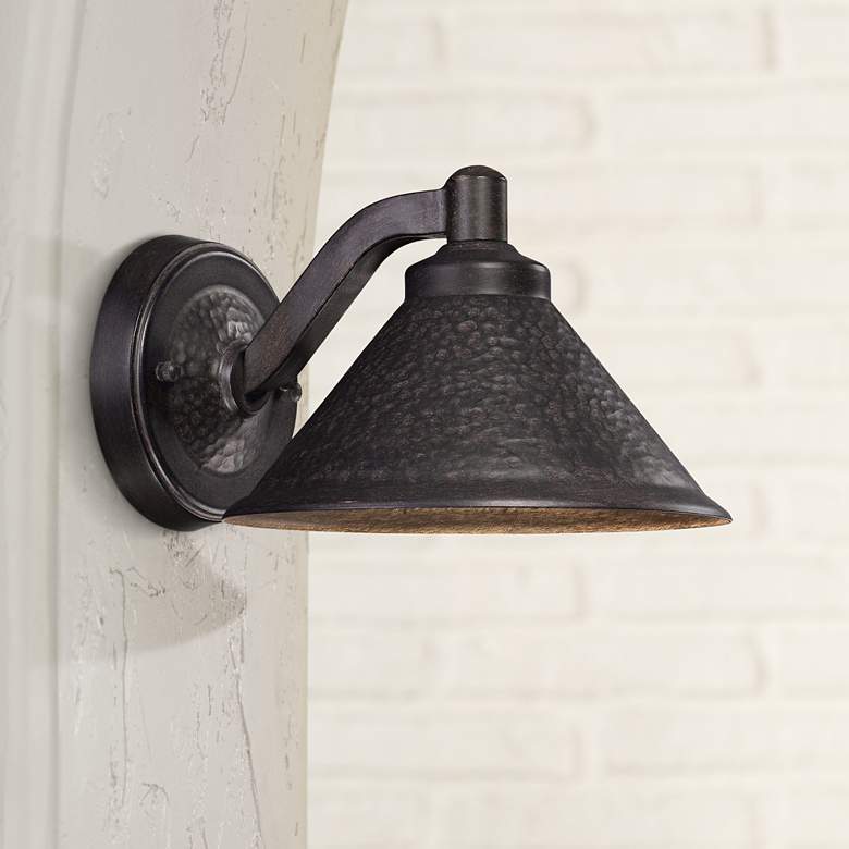 Image 1 Minka Kirkham Bronze 8 1/2" Wide Dark Sky LED Outdoor Wall Light