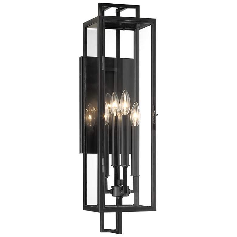 Image 2 Minka Knoll Road 27 1/4" Black and Clear Glass Outdoor Wall Mount