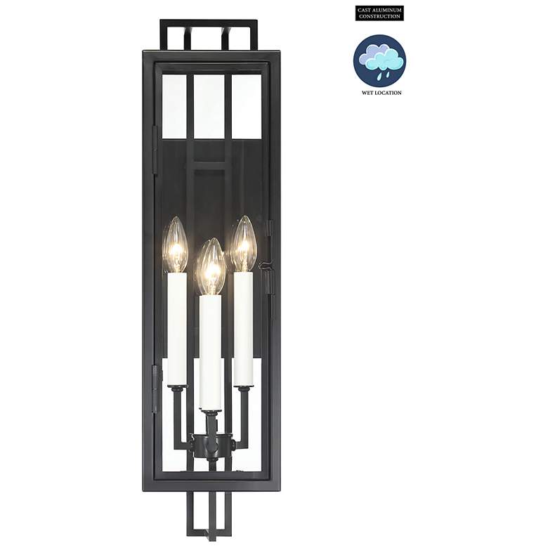 Image 6 Minka Knoll Road 27 1/4" Black and Clear Glass Outdoor Wall Mount more views