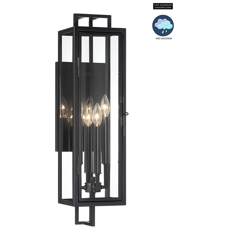 Image 7 Minka Knoll Road 27 1/4" Black and Clear Glass Outdoor Wall Mount more views