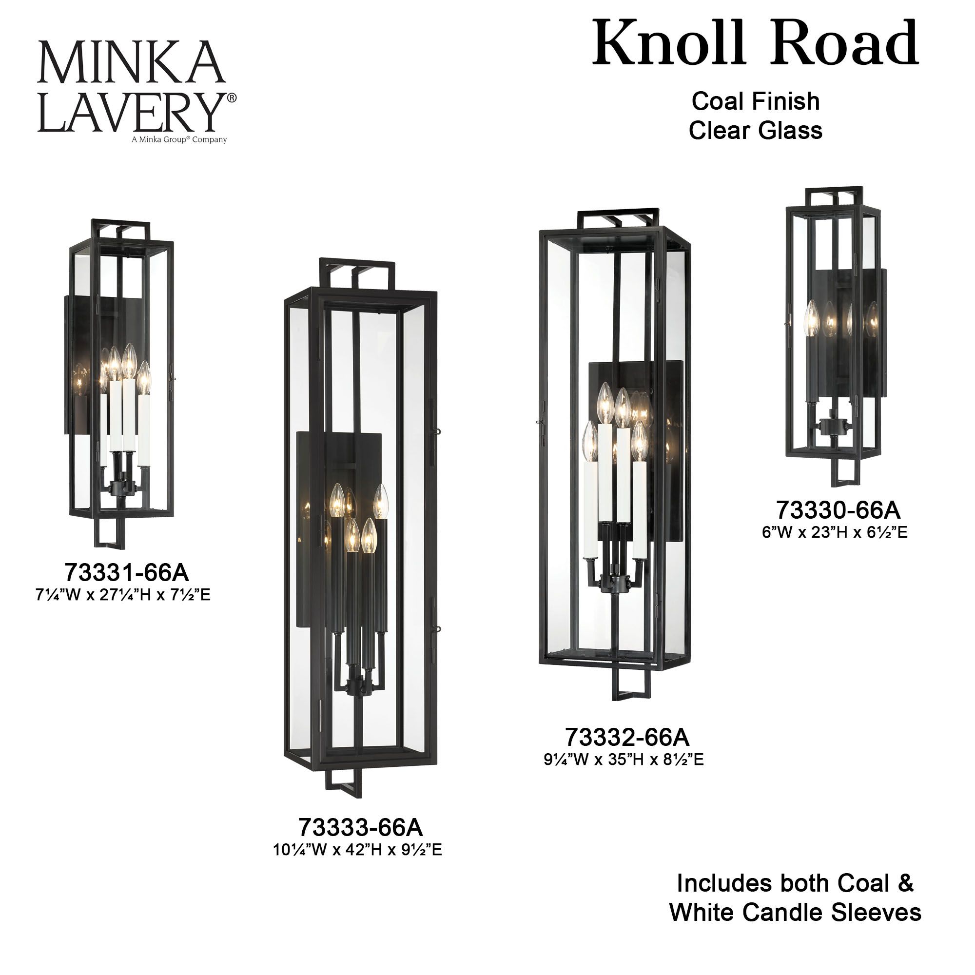 Minka Knoll Road 27 1/4" Black and Clear Glass Outdoor Wall Mount
