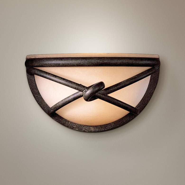 Image 1 Minka Knotted Iron 4 3/4 inch High Aspen Bronze Wall Sconce