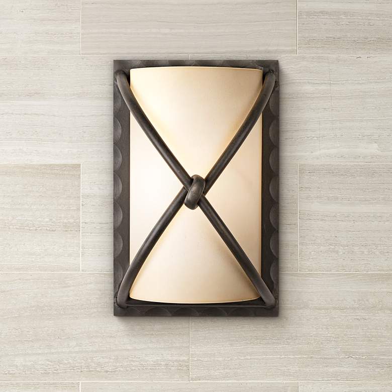 Image 1 Minka Knotted Iron 9 1/4" High Pocket Wall Sconce