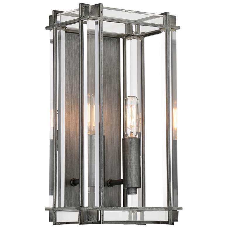Image 1 Minka Langen Square 7 1/2" Wide Modern Antique Nickel Wall Light
