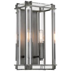 Minka Langen Square 7 1/2" Wide Modern Antique Nickel Wall Light