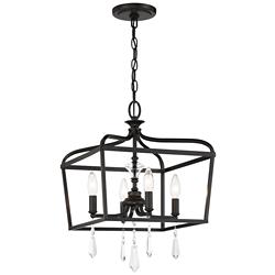Minka Laurel Estate 14" Wide Black Finish Candelabra Chandelier