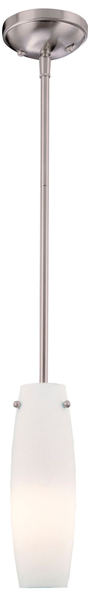 Image 3 Minka Lavery 1-Light 11-in Brushed Nickel Mini Pendant with Glass Shade