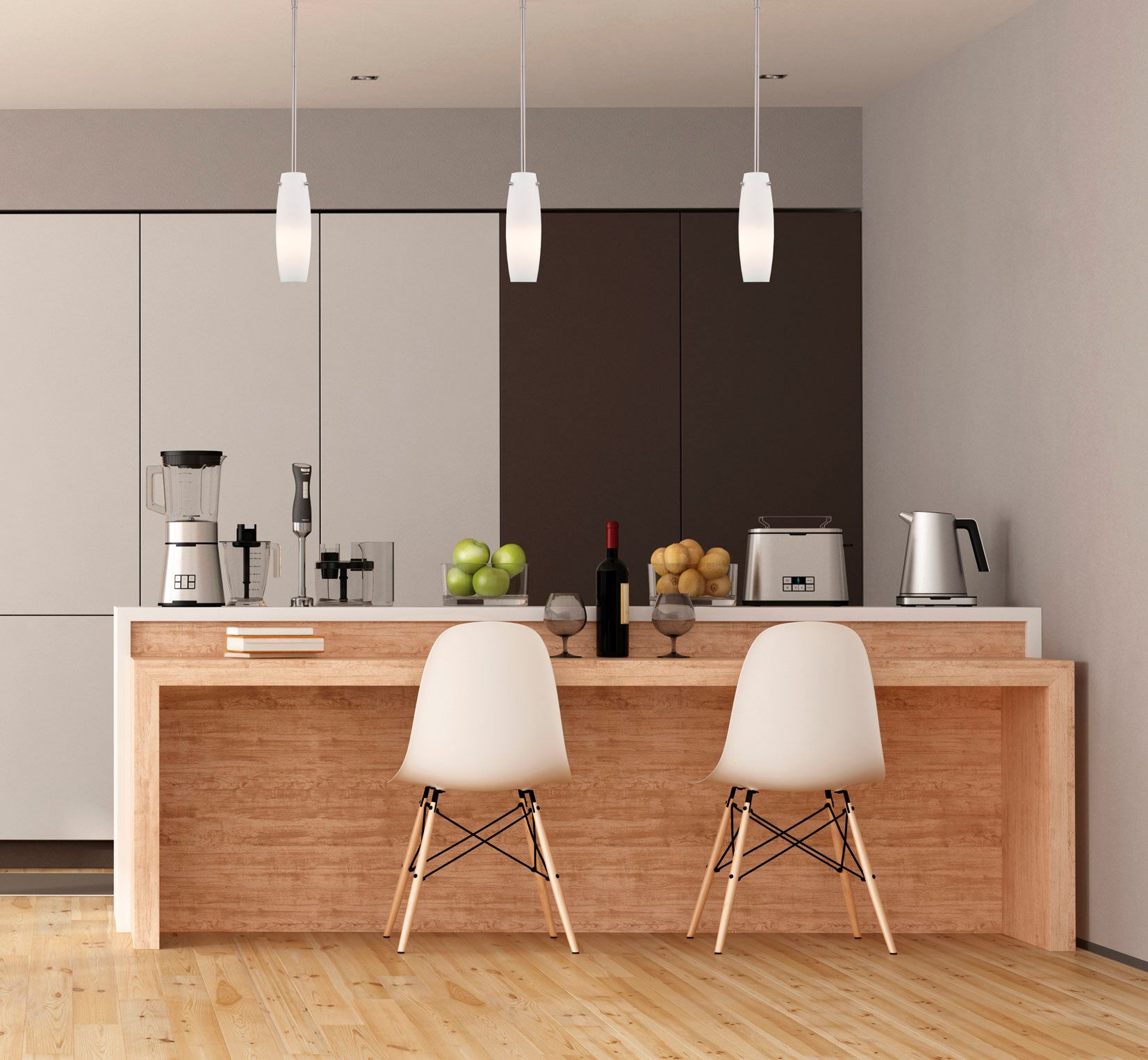 Image 4 Minka Lavery 1-Light 11-in Brushed Nickel Mini Pendant with Glass Shade more views