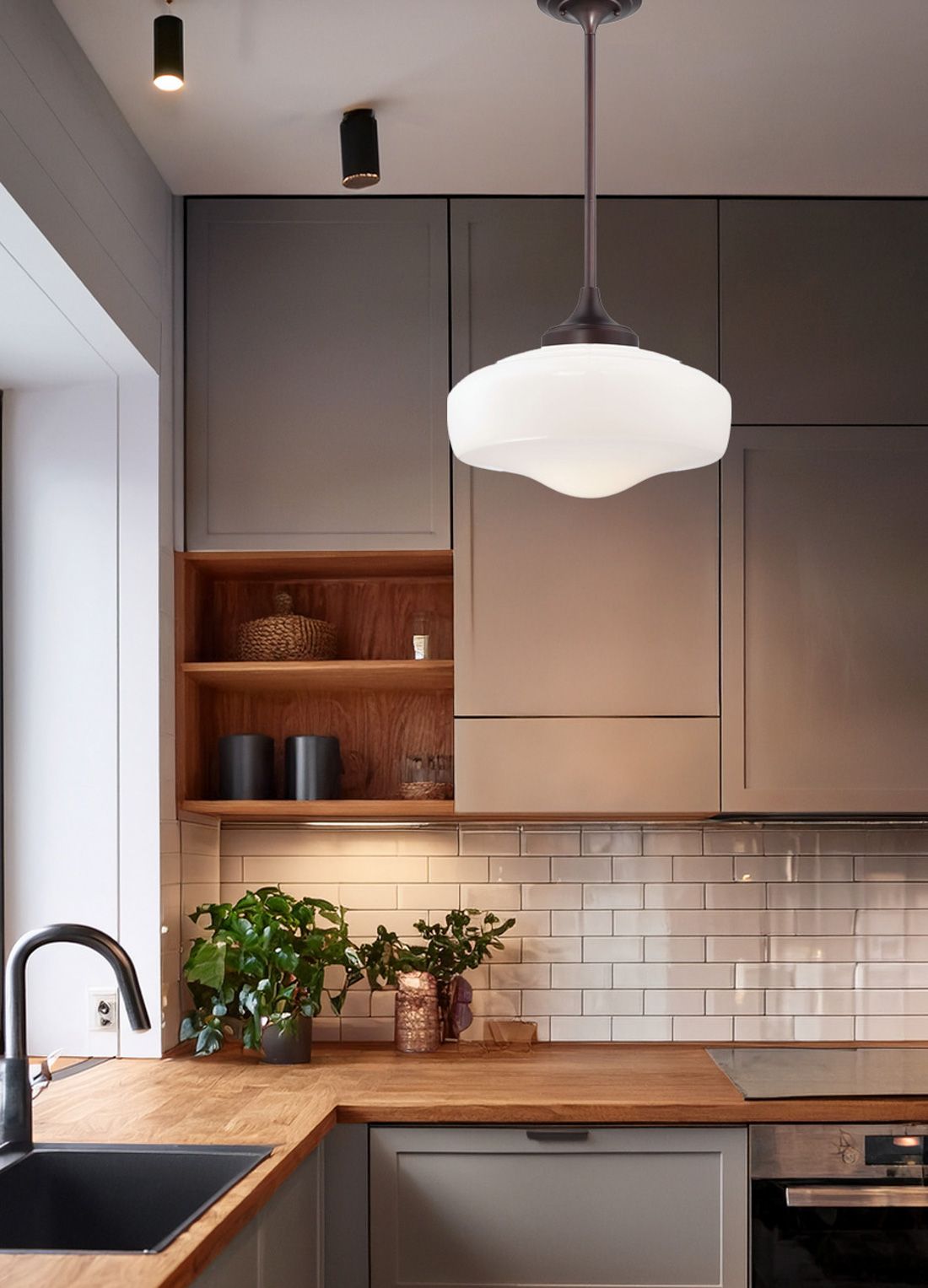 Image 3 Minka-Lavery 1-Light Brushed Bronze Pendant Light more views