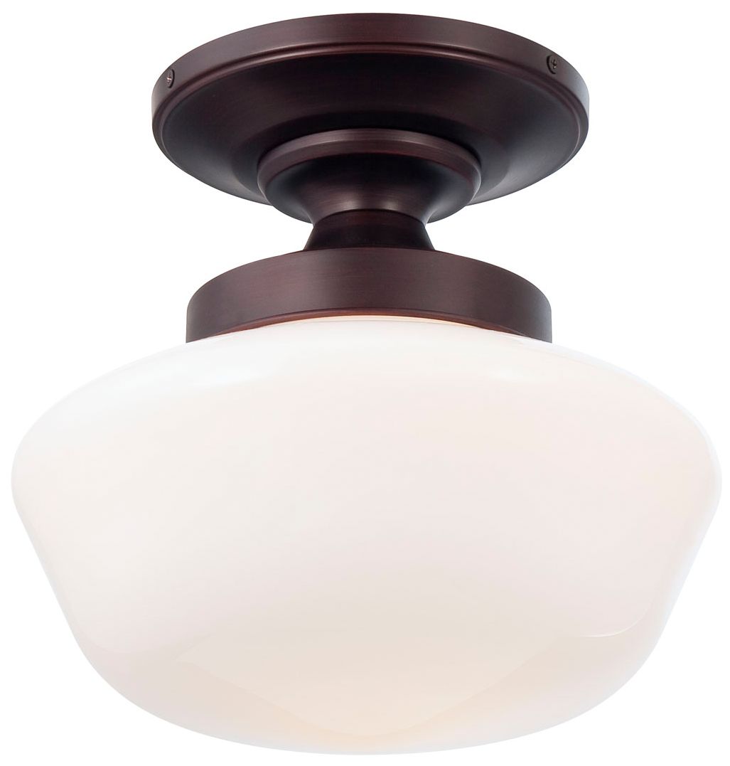 Minka-Lavery 1-Light Brushed Bronze Semi Flush