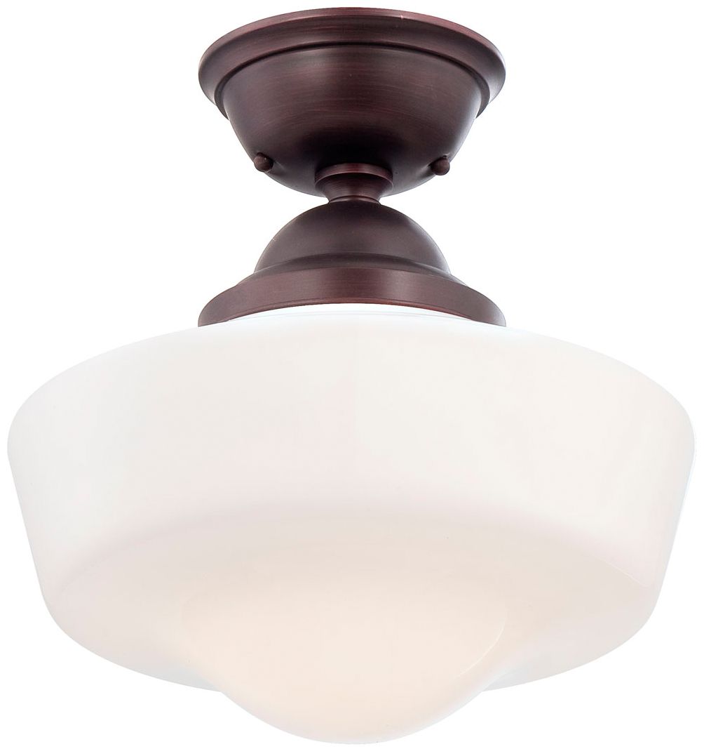 Minka-Lavery 1-Light Brushed Bronze Semi-Flush