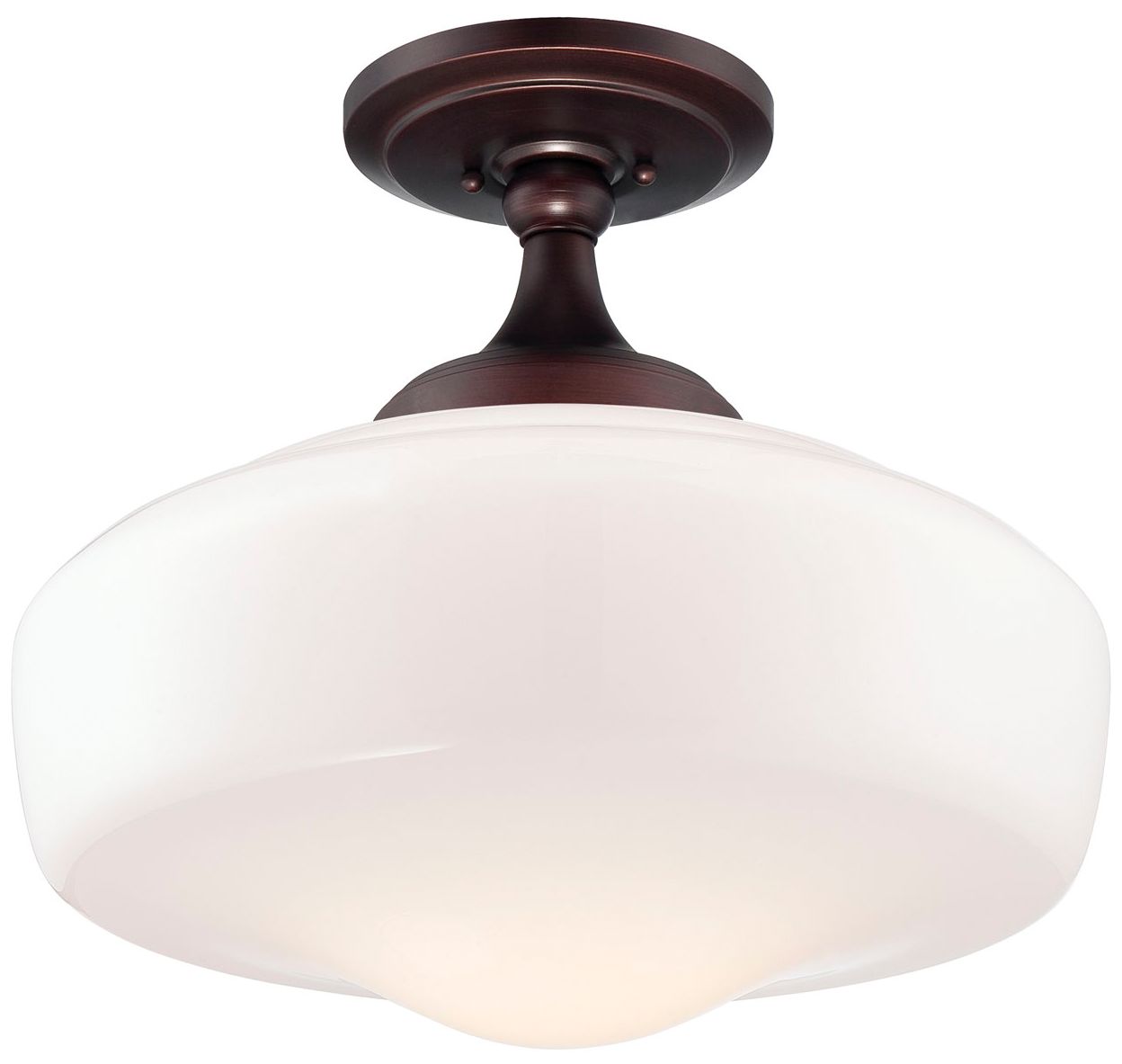 Minka-Lavery 1-Light Brushed Bronze Semi-Flush