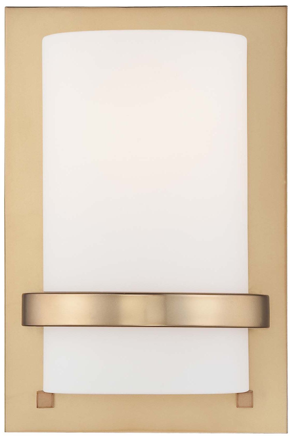 Minka-Lavery 1-Light Honey Gold Wall Sconce with Etched White Glass Shade