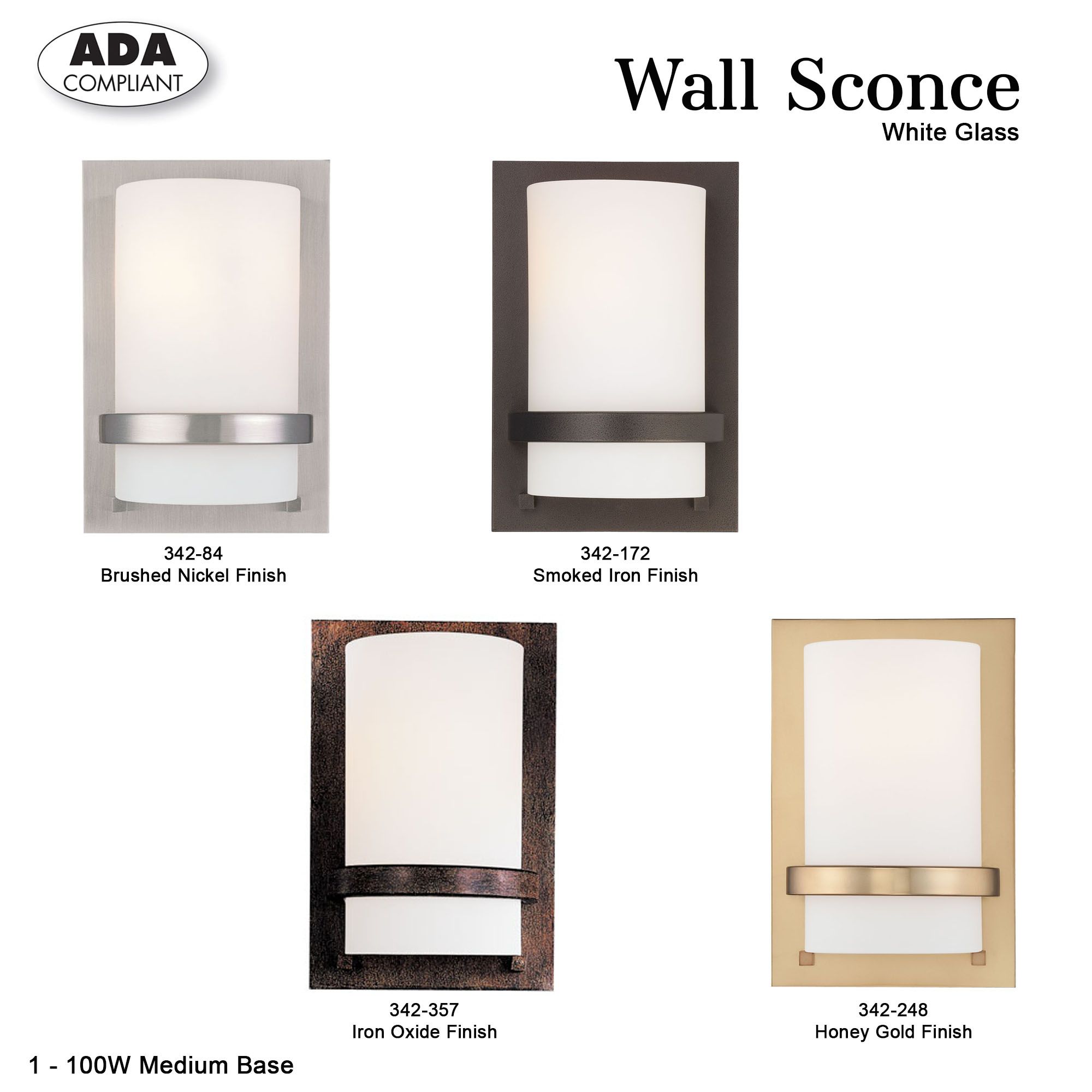 Image 5 Minka-Lavery 1-Light Honey Gold Wall Sconce with Etched White Glass Shade more views