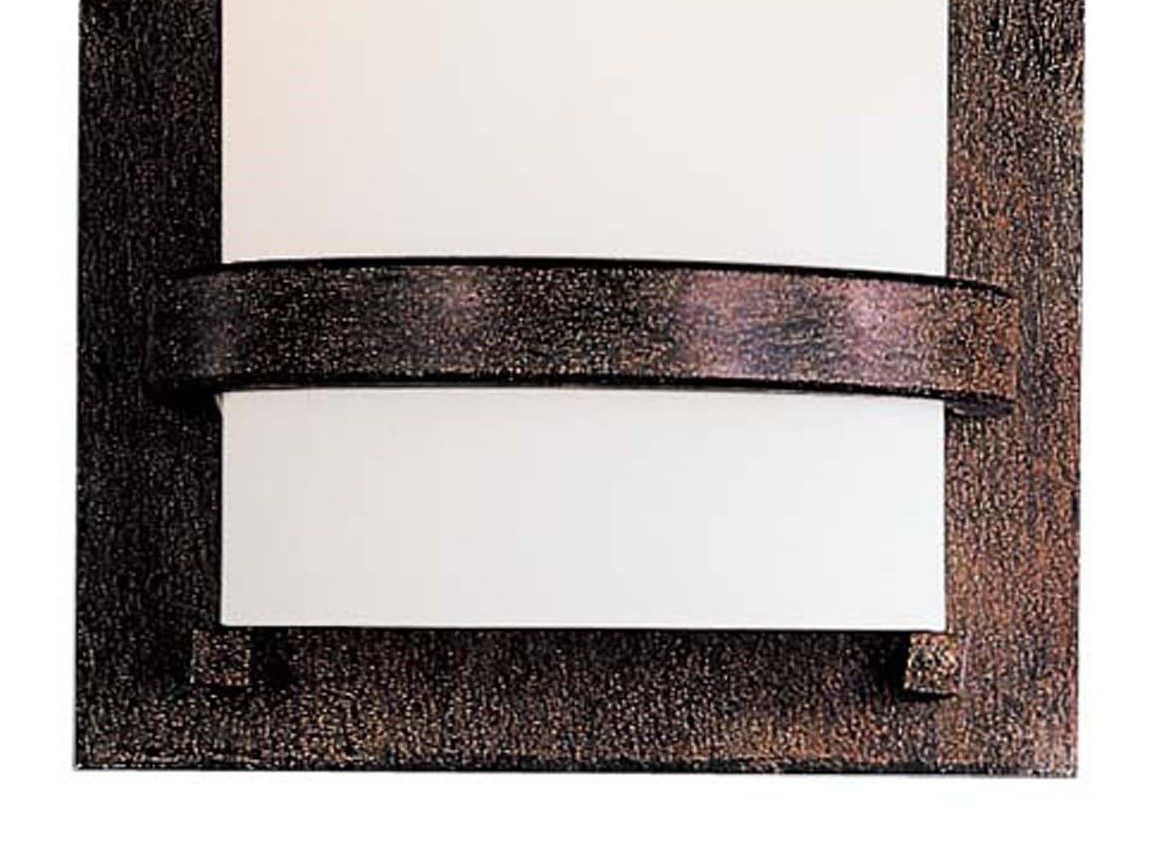 Image 4 Minka-Lavery 1-Light Iron Oxide Wall Sconce with Etched White Glass Shade more views