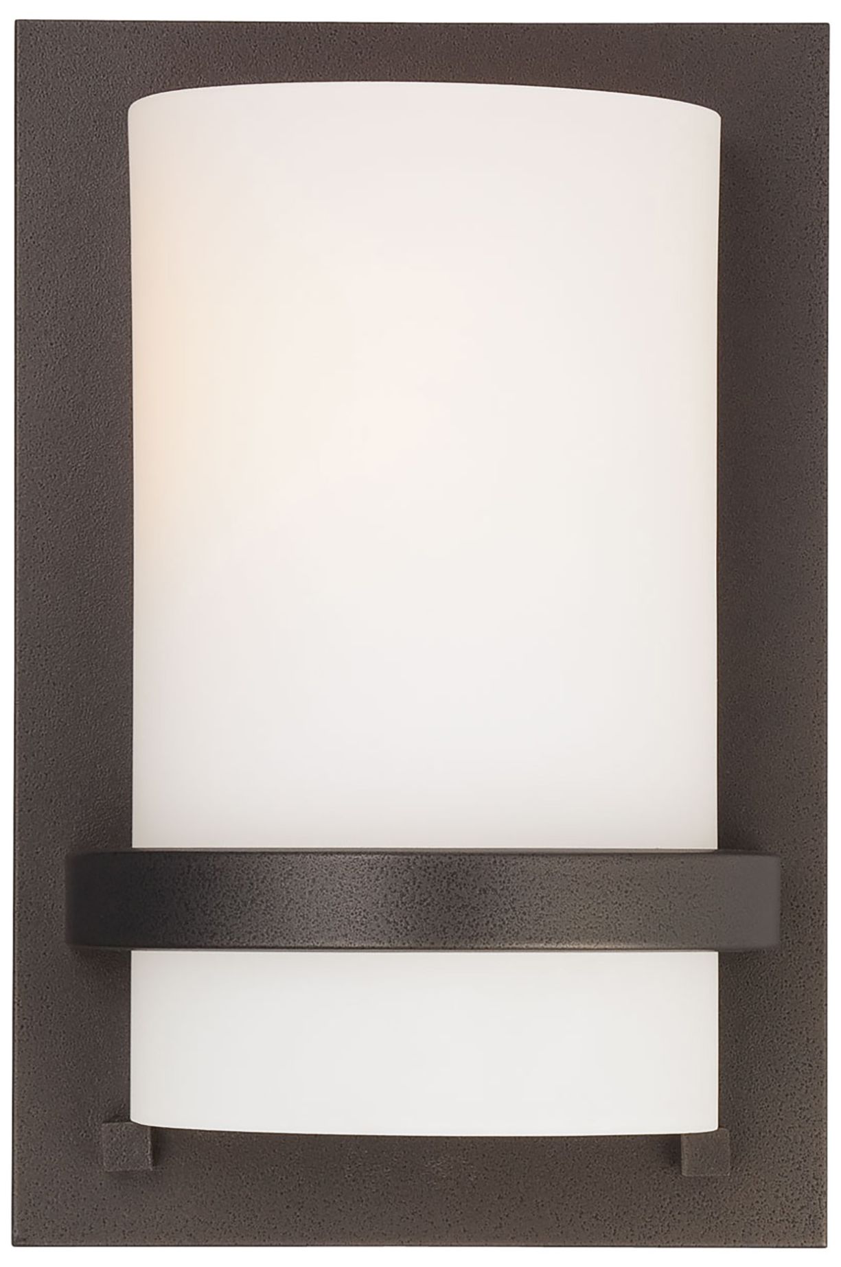 Image 5 Minka-Lavery 1-Light Smoked Iron Wall Sconce with Etched White Glass Shade more views