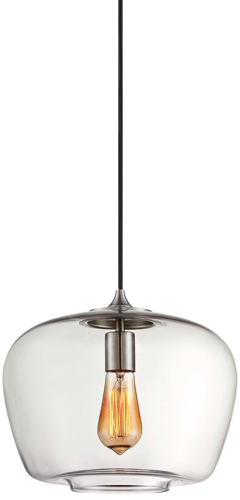 Minka-Lavery 12.25-inch 1-Light Brushed Nickel Mini-Pendant Light