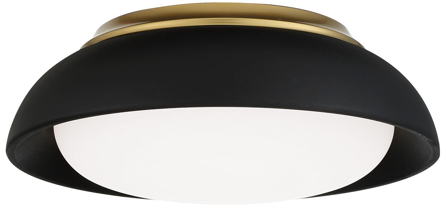 Minka-Lavery 12-inch LED Sand Coal and Honey Gold Flush Mount