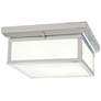 1_Minka Lavery 13" Wide 2-Light Chrome and White Glass Ceiling Light