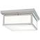 Minka Lavery 13" Wide 2-Light Chrome and White Glass Ceiling Light