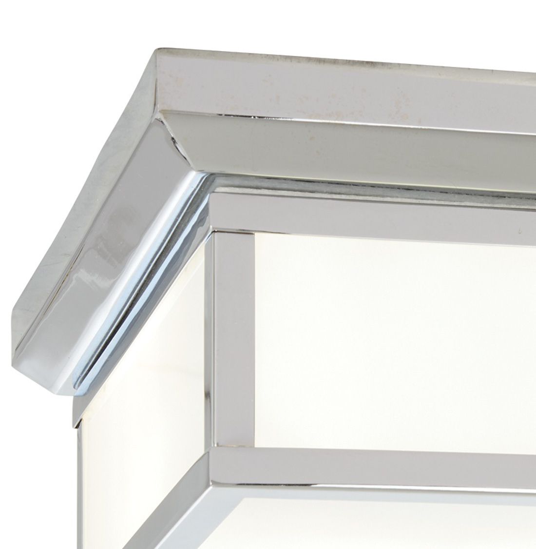 Thumbnail3 of Minka Lavery 13" Wide 2-Light Chrome and White Glass Ceiling Light more views