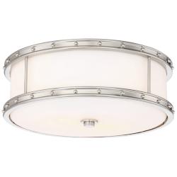 Minka Lavery 15 1/2&quot; Wide Brushed Nickel Drum LED Ceiling Light