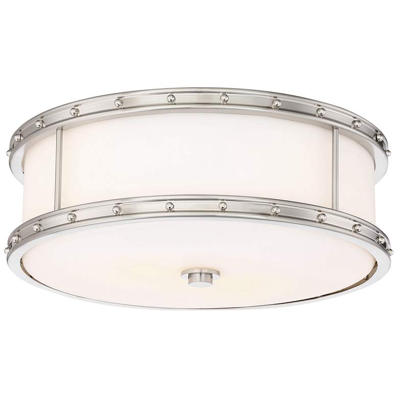 Image 2 Minka Lavery 15 1/2 inch Wide Brushed Nickel Drum LED Ceiling Light