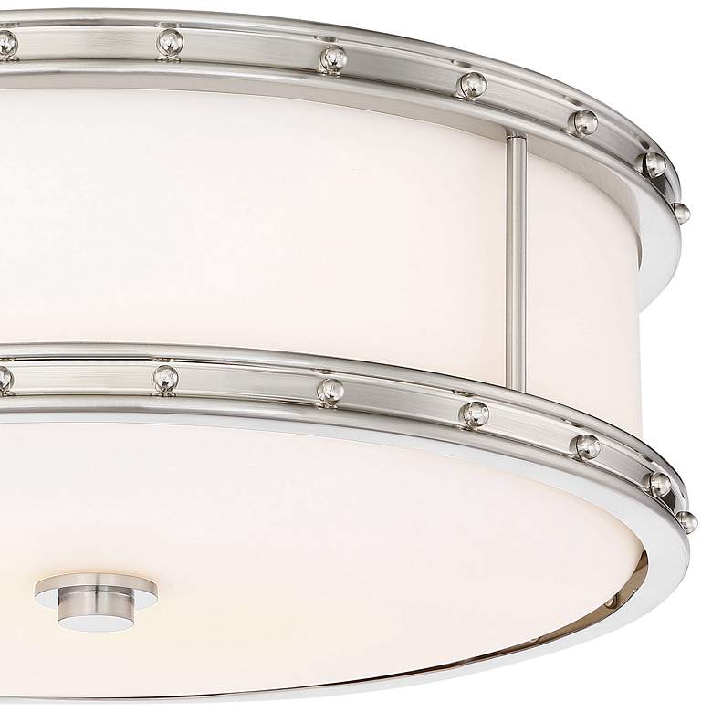 Image 3 Minka Lavery 15 1/2 inch Wide Brushed Nickel Drum LED Ceiling Light more views