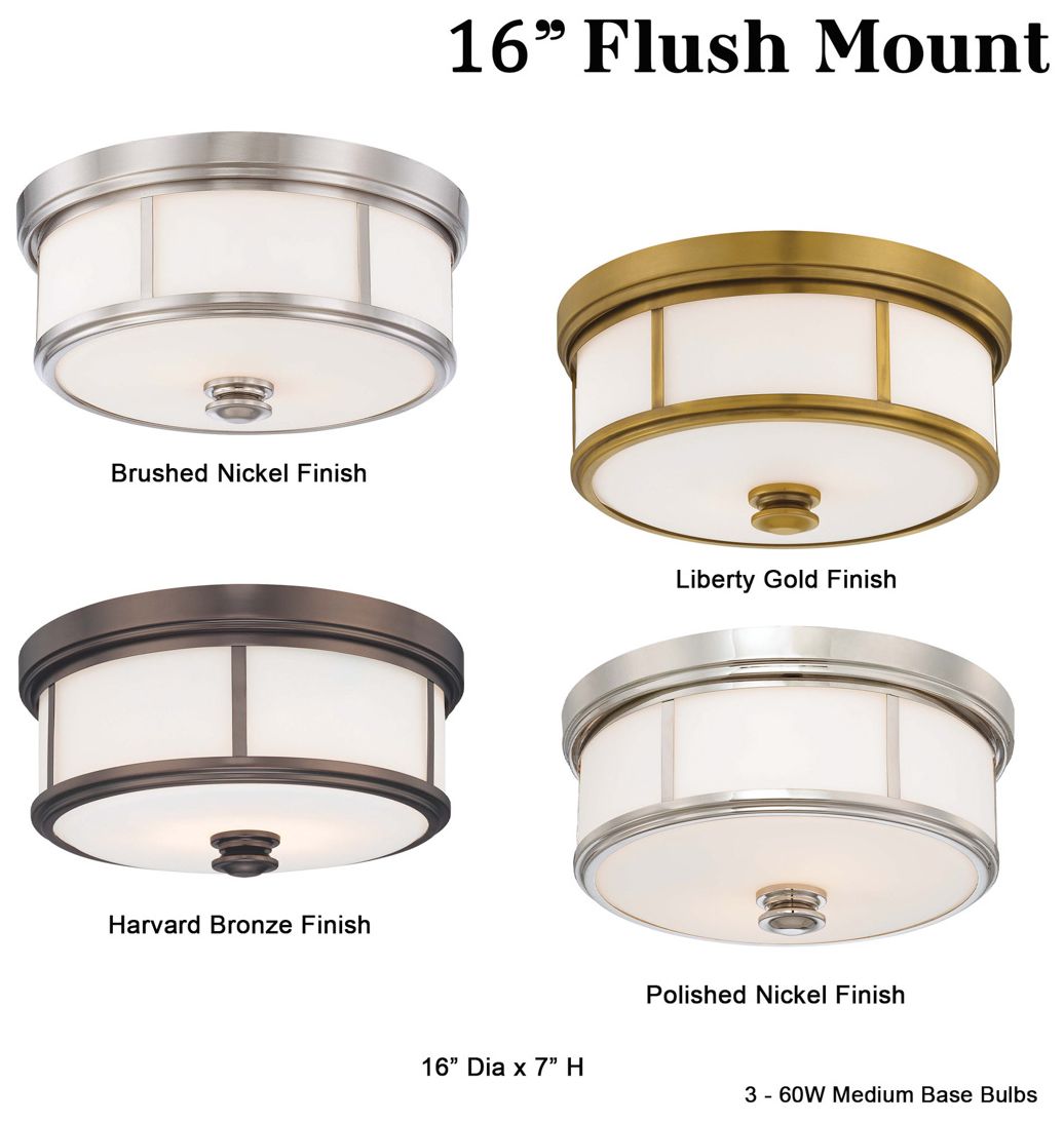 Image 4 Minka Lavery 16" Wide Harvard Bronze Opal Glass Drum Ceiling Light more views