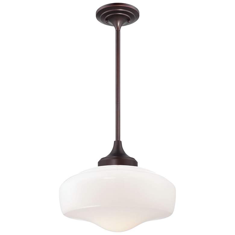 Image 2 Minka Lavery 17 1/4" Wide White Glass Schoolhouse Pendant Light