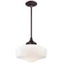 2_Minka Lavery 17 1/4" Wide White Glass Schoolhouse Pendant Light