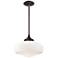 Minka Lavery 17 1/4" Wide White Glass Schoolhouse Pendant Light