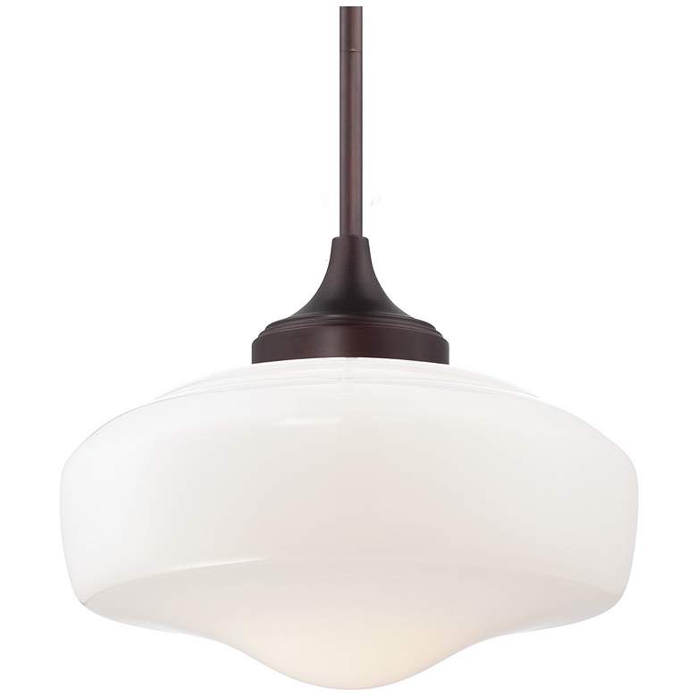 Image 4 Minka Lavery 17 1/4" Wide White Glass Schoolhouse Pendant Light more views
