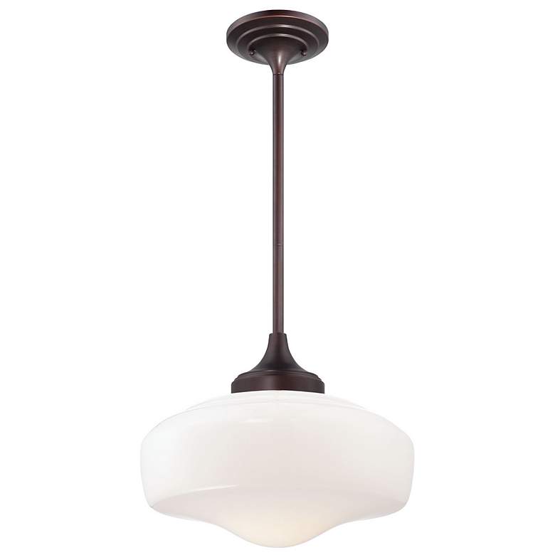 Image 6 Minka Lavery 17 1/4" Wide White Glass Schoolhouse Pendant Light more views